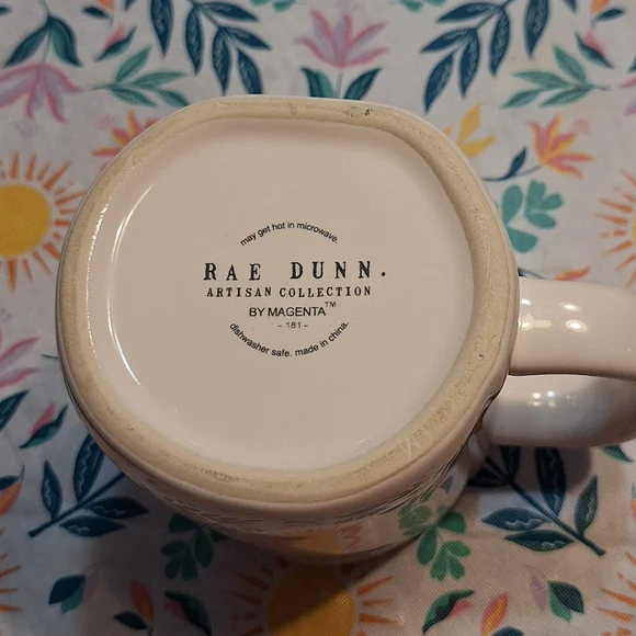 Rae Dunn White And Yellow "Sunhine" Ceramic Collectible Coffee Mug - Picture 6 of 6